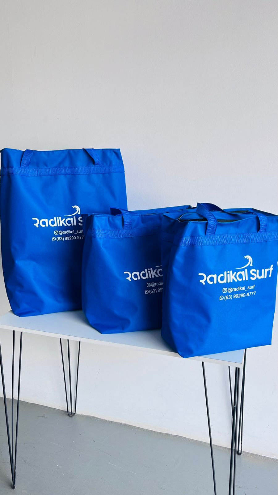Conjunto de bolsas condicionais personalizadas em três tamanhos