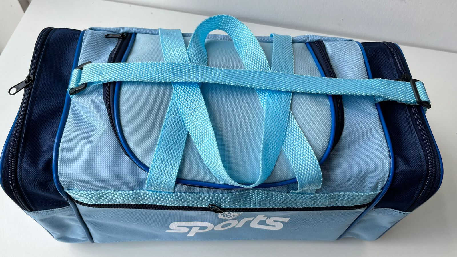 Bolsa de Time 04 azul bebê vista por cima